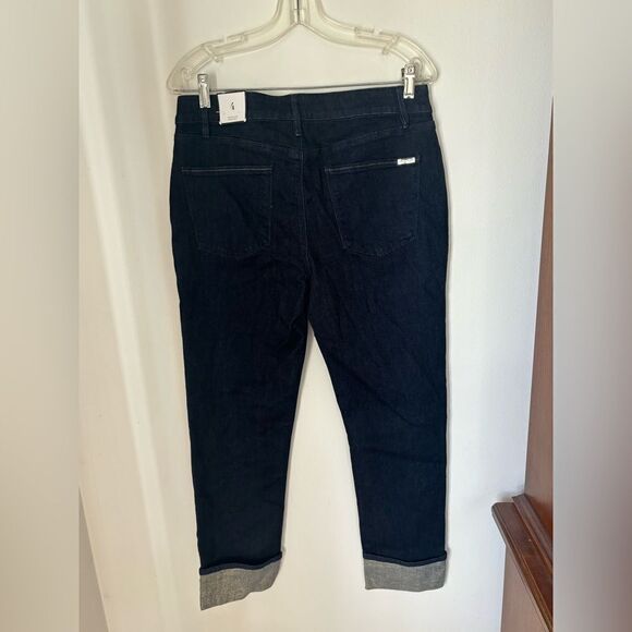 NWT WHBM the mid rise slim ankle cuffed jeans with metallic detail size 4 - Picture 7 of 9